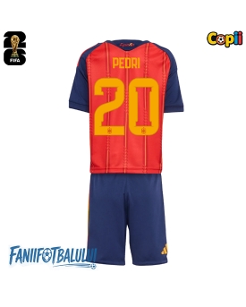 Spania Pedri Gonzalez #20 Echipament de Fotbal Replică Mondial 2026 Copii Acasa (+ Șorturi)